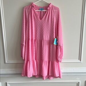 CeCe Pink Begonia Textured Dress